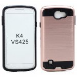 Wholesale LG K4 VS425 Iron Shield Hybrid Case (Rose Gold)